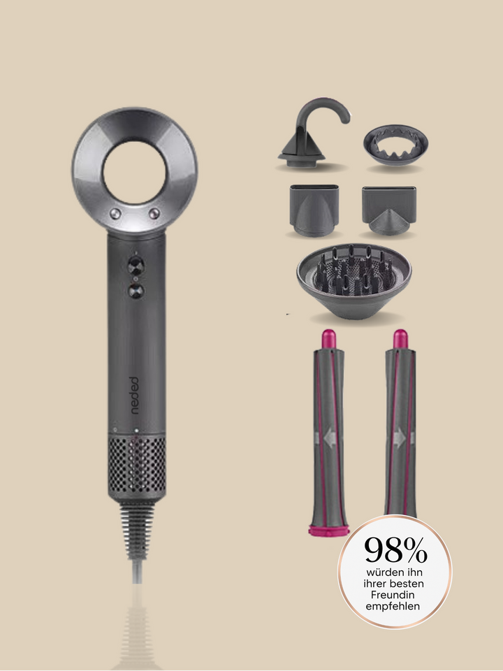 Neded Magnetic Pro Haartrockner - mit verschiedenen Aufsätzen