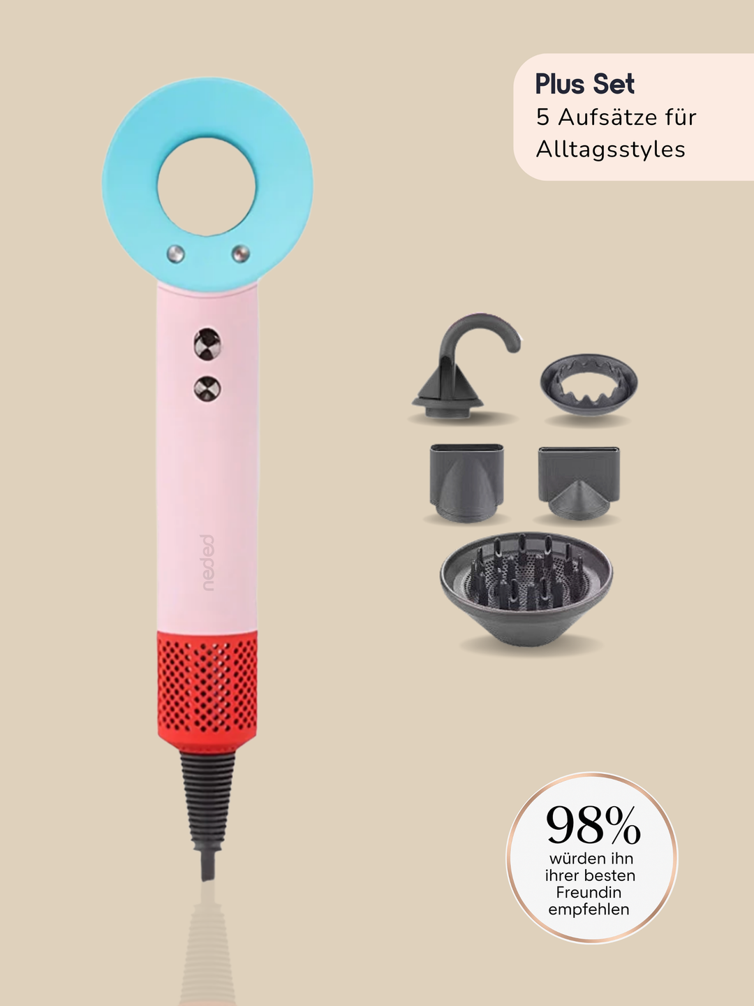 Neded Magnetic Hair Dryer – Plus Set