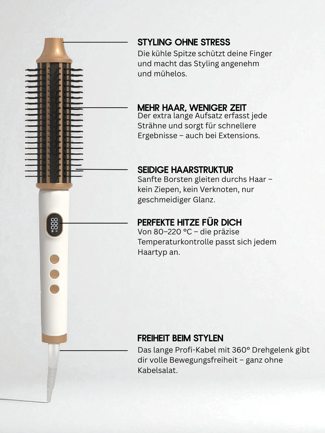 Rundbürstenföhn für Volumen & Styling