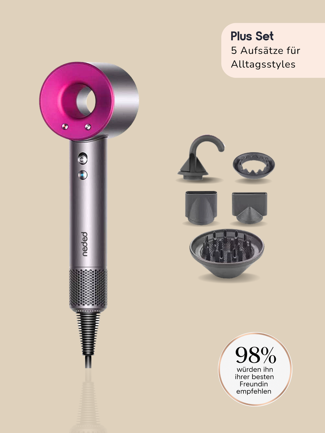 Neded Magnetic Hair Dryer – Plus Set