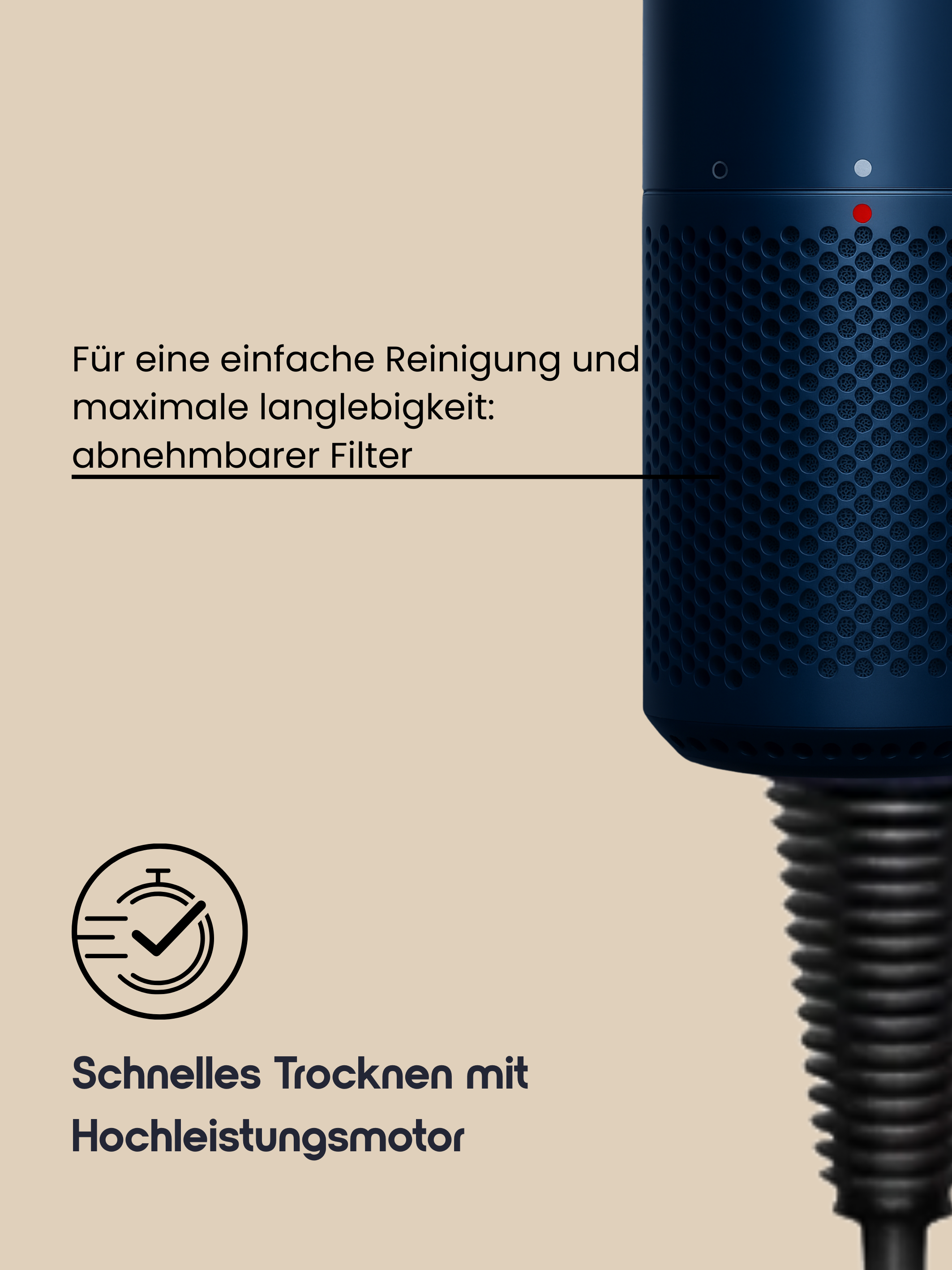Neded Magnetic Pro Haartrockner - mit verschiedenen Aufsätzen