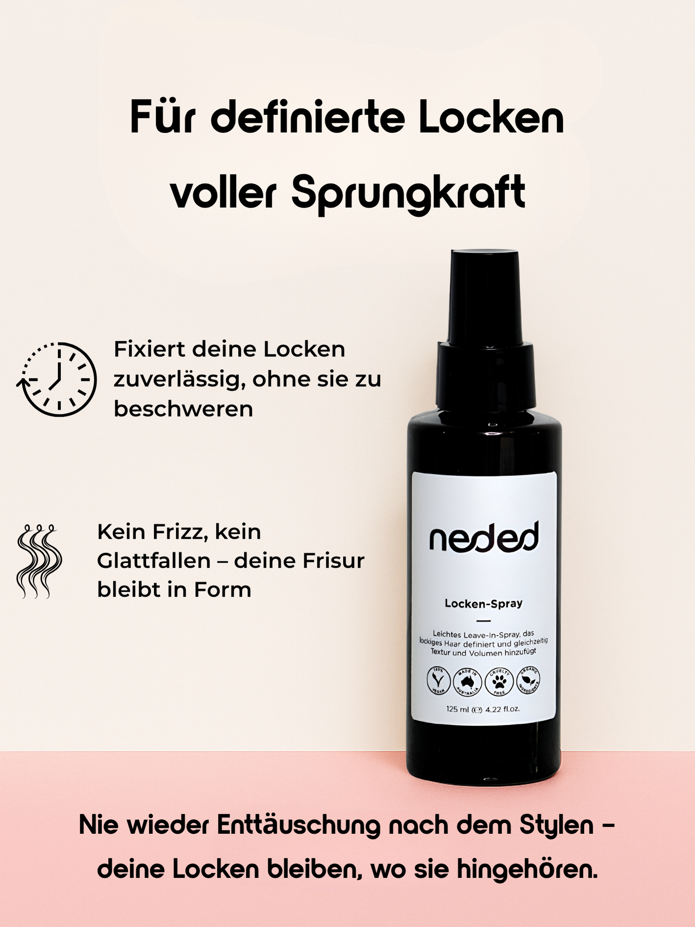 Locken Spray - für extra langen halt und mehr Sprungkraft